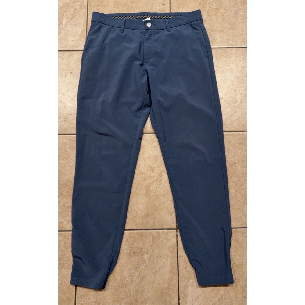 Primo Pants Mens 34 Blue Performance Golf Stretch Lightweight Tapered Leg